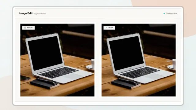 Side-by-side image showing a phone removed from a table while the surrounding scene remains