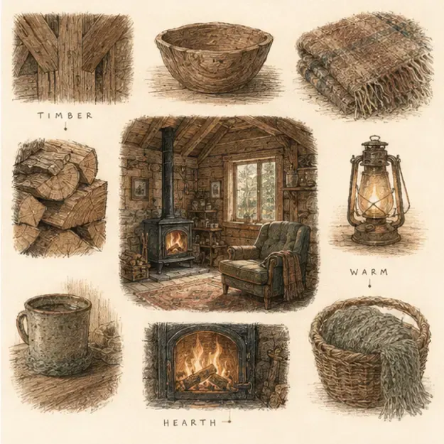 Cabin interior in the Loose Index style