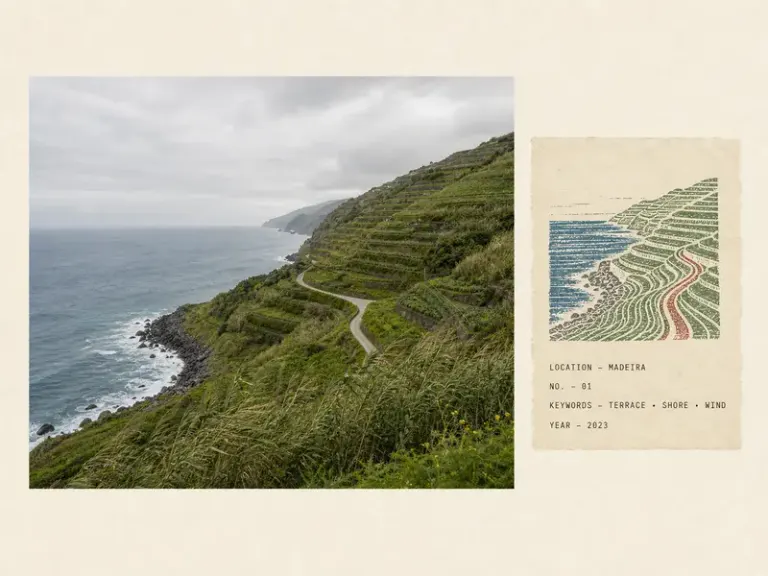 Terraced shoreline in the cartographic Field Imprint composition