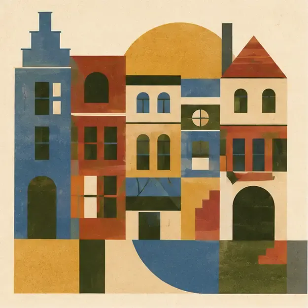 City block in the Geo Memory style