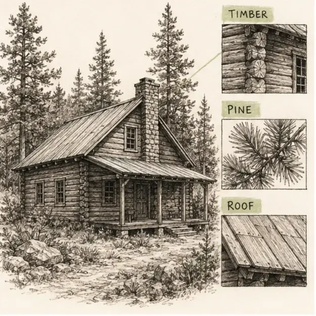 Timber cabin in the Detail Ledger style
