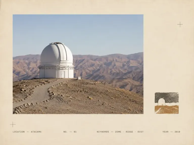 Desert observatory in the archival Field Imprint composition