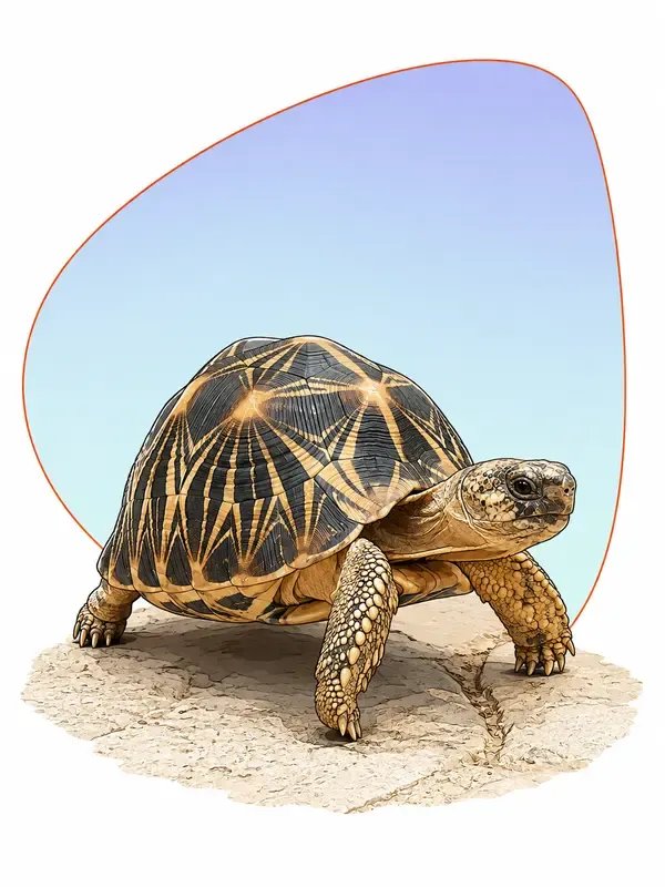 Tortoise on sandstone in the Contour Sail style