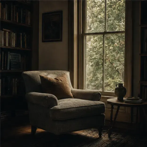 Reading room in the Quiet Cinema style