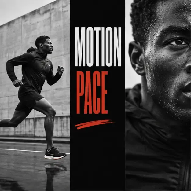 Runner in motion in the Split Signal style