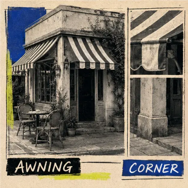 Corner cafe in the Block Bulletin style
