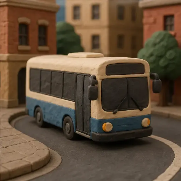 City bus in the Soft Clay style