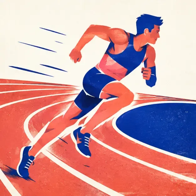 Runner rounding a bend in the Action Shapes style