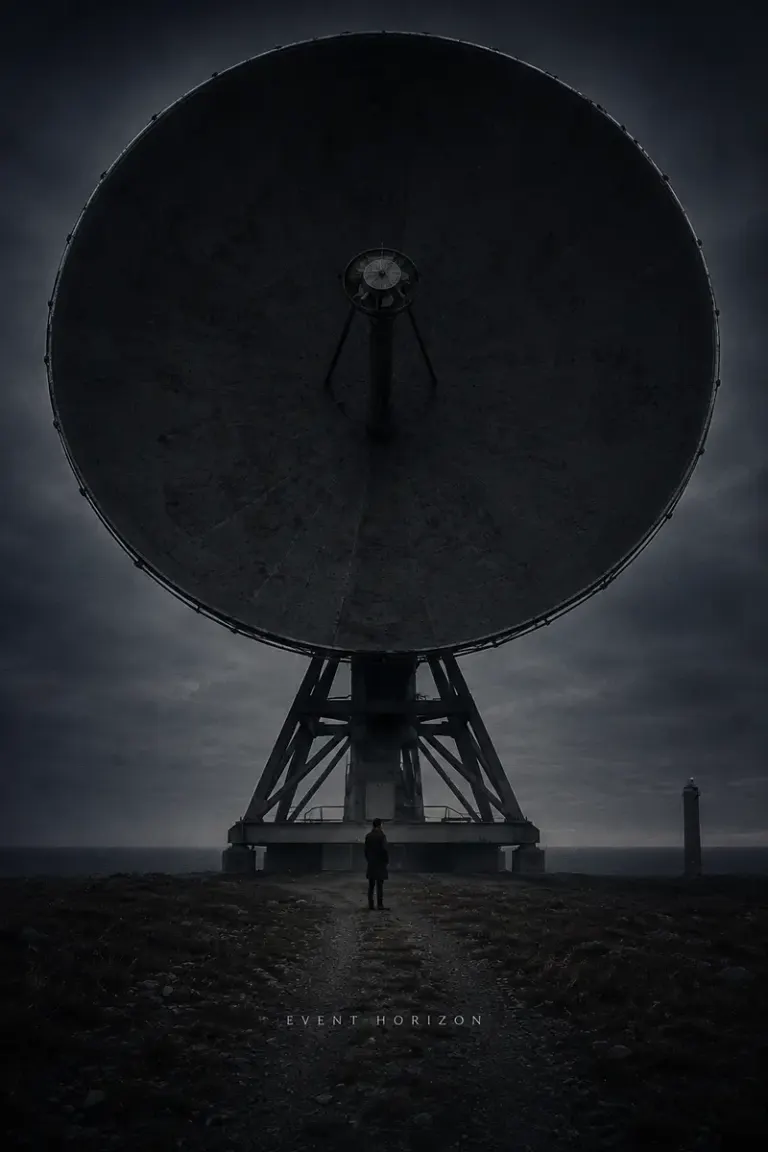 Eclipse-like radio dish in the Monumental Quiet style