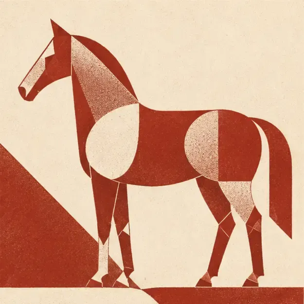 Horse standing in the Mono Geometry style