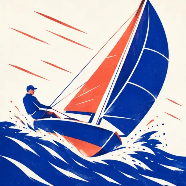 Sailboat turning in the Action Shapes style