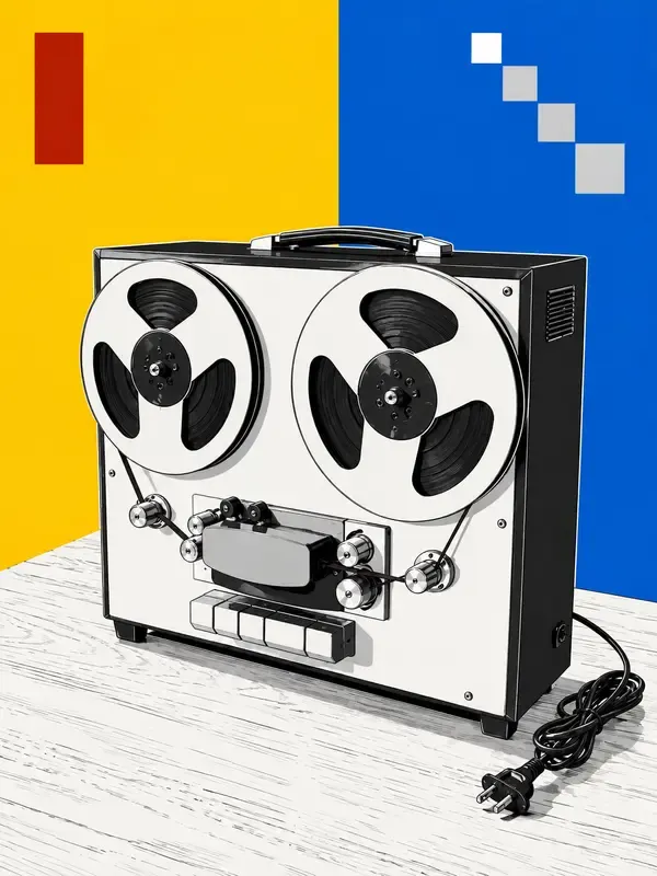 Reel-to-reel tape recorder in the Primary Partition style