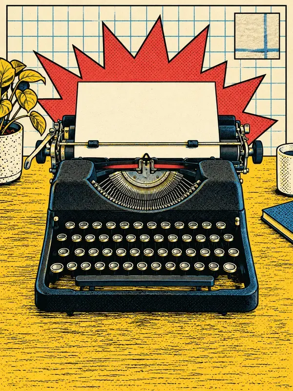 Mechanical typewriter in the Grid Collision style