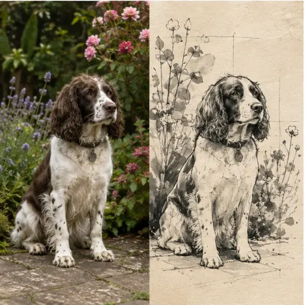 Spaniel in the Photo & Paper style