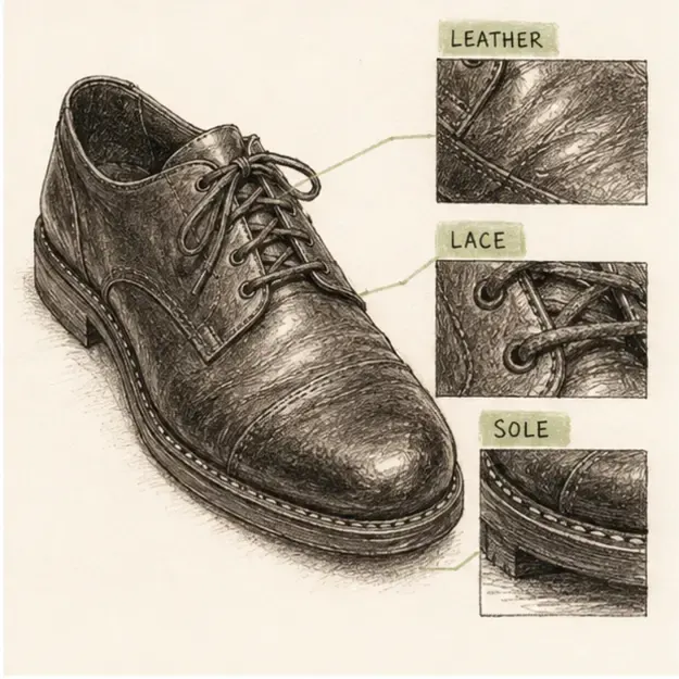 Leather shoe in the Detail Ledger style